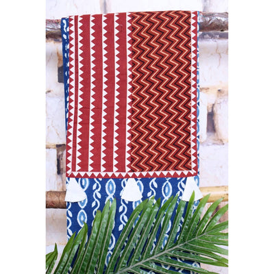 Pink Ajrakh Cotton Patchwork Kurti - SSEthnics