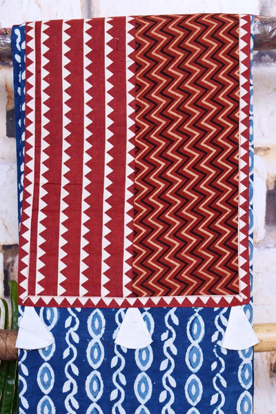 Pink Ajrakh Cotton Patchwork Kurti - SSEthnics