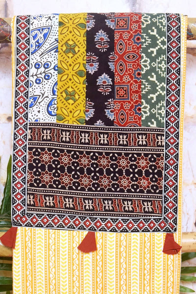 Ajrakh Cotton Patchwork Kurti- SSEthnics