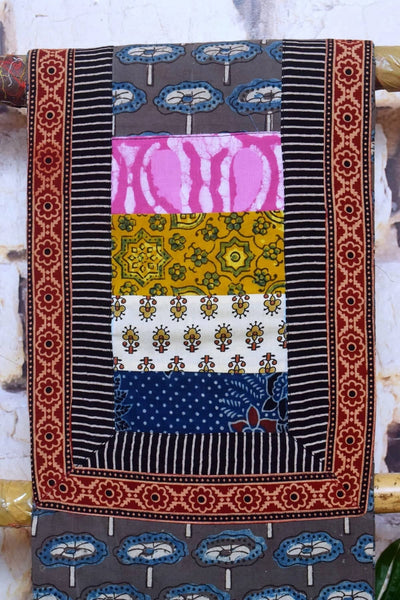 Ajrakh Cotton Patchwork Kurti- SSEthnics