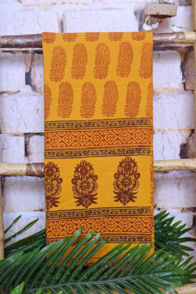 Yellow Bagh Block Print Kurti Fabric - SSEthnics