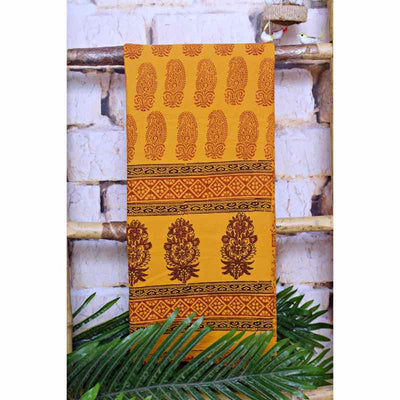 Yellow Bagh Block Print Kurti Fabric - SSEthnics