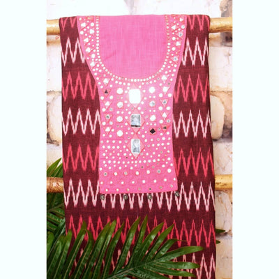 Purple Ikat Mirror Work Kurti