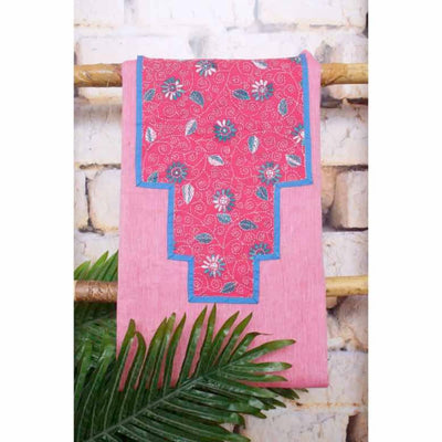 Pink Kantha Patchwork Kurti Fabric