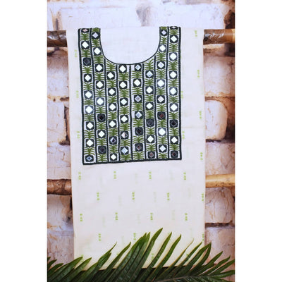 Off-White Hand Embroidered Kurti Fabrics