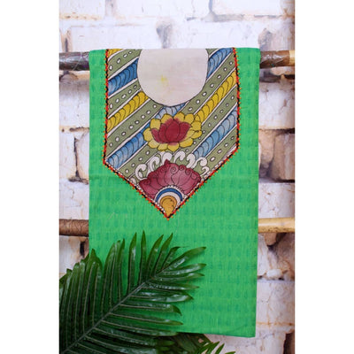 Pen Kalamkari Kurti Fabric - SSEthnics