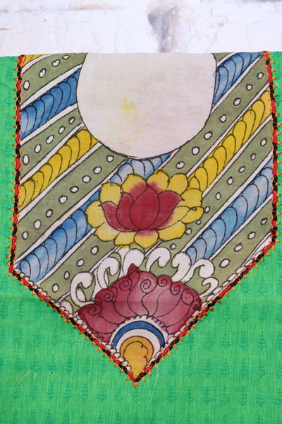 Pen Kalamkari Kurti Fabric - SSEthnics