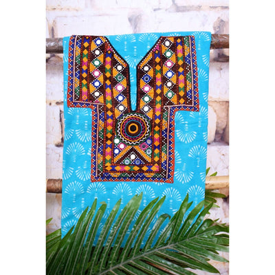 Dabu Cotton Kutch Oldwork Kurti Fabric