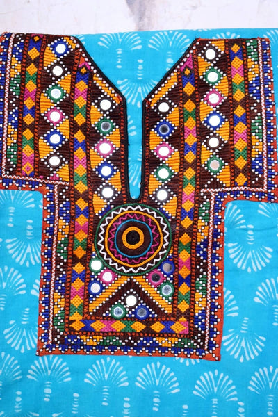 Dabu Cotton Kutch Oldwork Kurti Fabric