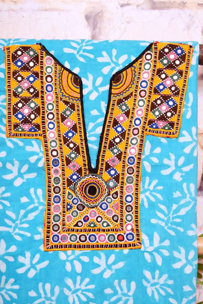 Dabu Cotton Kutch Oldwork Kurti Fabric
