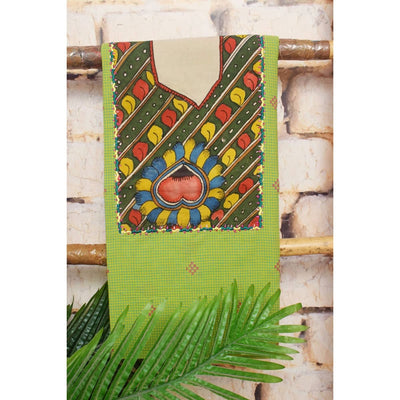 Pen Kalamkari Kurti Fabric - SSEthnics