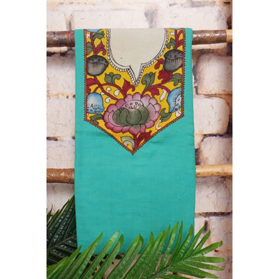 Pen Kalamkari Kurti Fabric - SSEthnics