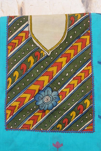 Pen Kalamkari Kurti Fabric - SSEthnics