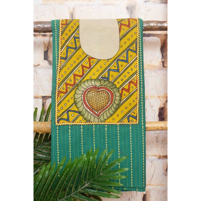 Pen Kalamkari Kurti Fabric - SSEthnics