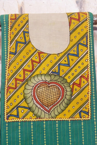 Pen Kalamkari Kurti Fabric - SSEthnics