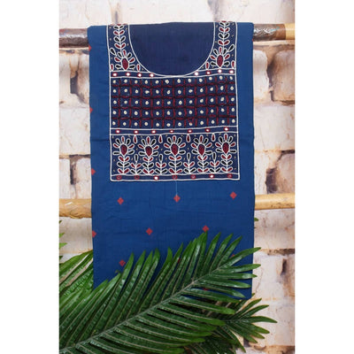 Blue Hand Embroidered Cotton Kurti