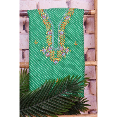 Green Leheriya Hand Embroidered Kota Kurti