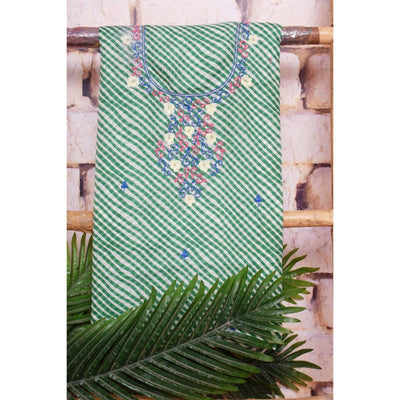 Green Leheriya Hand Embroidered Kota Kurti