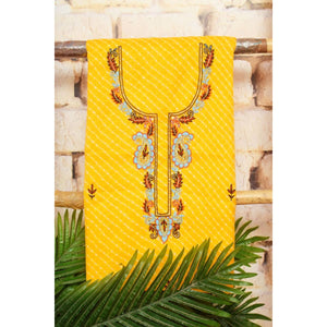 Yellow Leheriya Hand Embroidered Kota Kurti