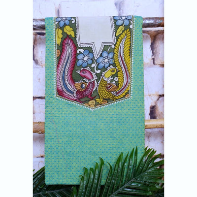 Pen Kalamkari Kurti Fabric - SSEthnics