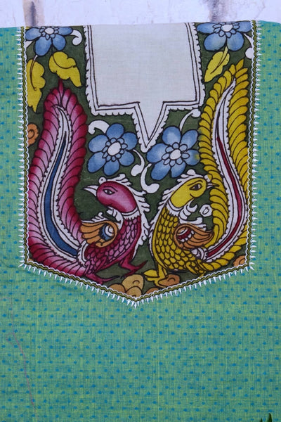Pen Kalamkari Kurti Fabric - SSEthnics