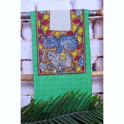 Pen Kalamkari Kurti Fabric - SSEthnics