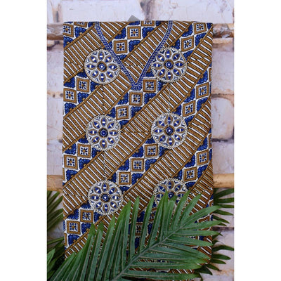 Cream Ajrakh Modal Silk Embroidered Kurti Fabric