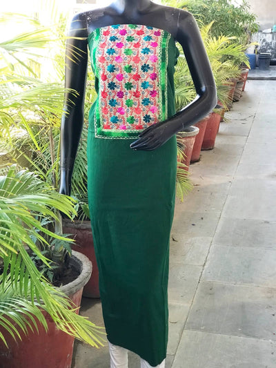 Phulkari Cotton Kurti Fabric - SSEthnics