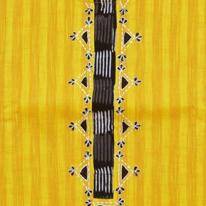 Yellow Customised Cotton Embroidered Kurti