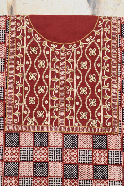 Cream Bagh Hand Embroidered Cotton Kurti