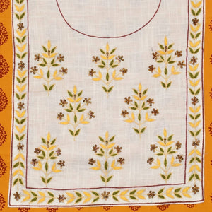 Yellow Bagh Hand Embroidered Cotton Kurti