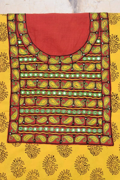 Yellow Bagh Hand Embroidered Cotton Kurti