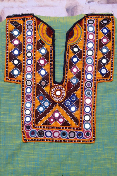 Green Cotton Kutch Old Work Kurti