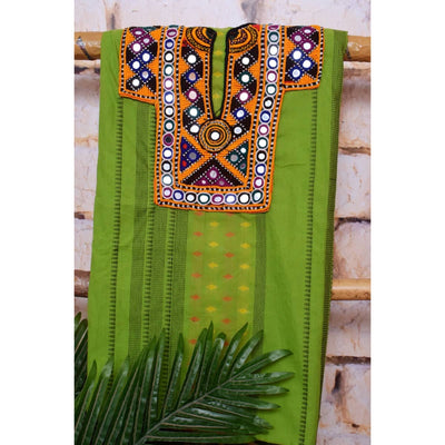 Green Cotton Kutch Old Work Kurti