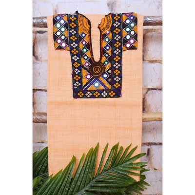 Peach Cotton Kutch Old Work Kurti