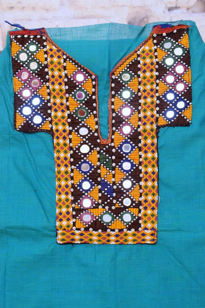 Blue Cotton Kutch Old Work Kurti