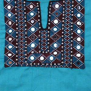 Blue Cotton Kutch Old Work Kurti