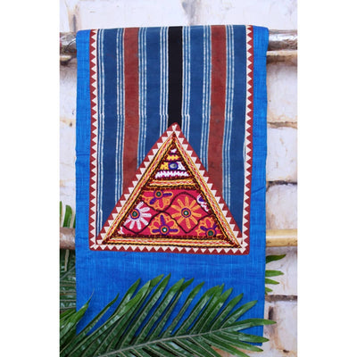 Blue Ajrakh Patch Kutch Vintage Work Cotton Kurti