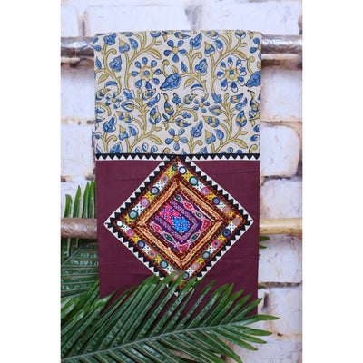 Wine Ajrakh Patch Kutch Vintage Work Cotton Kurti