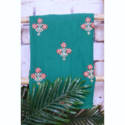 Sea Green Viscose Georgette Gota Patti Kurti Fabric