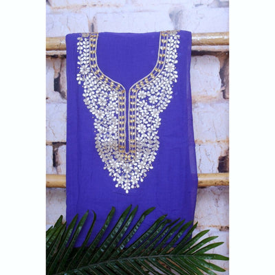 Purple Viscose Georgette Gota Patti Kurti Fabric