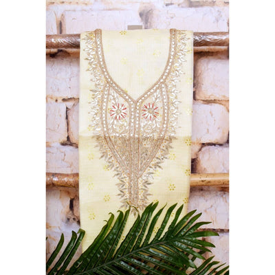 Cream Kota Silk Gota Patti Kurti Fabric