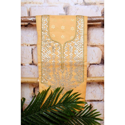 Yellow Kota Silk Gota Patti Kurti Fabric