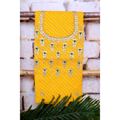 Yellow Kota Silk Gota Patti Kurti Fabric