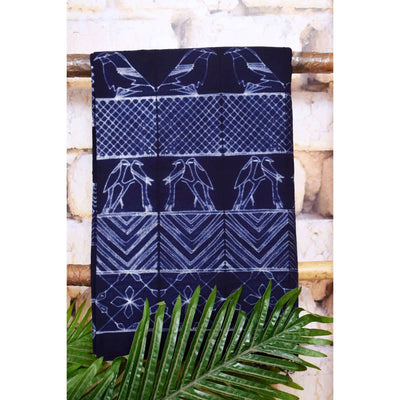 Blue Nui Shibori Tie-Dye Cotton Kurti Fabric