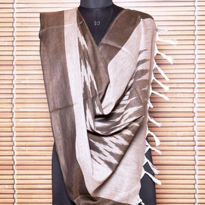 Brown Bhagalpuri Ikat Cotton Dupatta