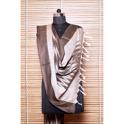 Brown Bhagalpuri Ikat Cotton Dupatta