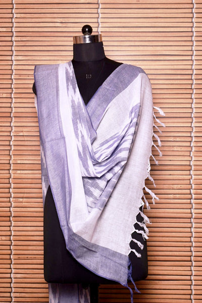 Lavendar Bhagalpuri Ikat Cotton Dupatta