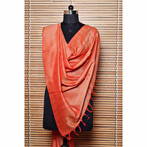 Peach Bhagalpuri Silk Cotton Dupatta - SSEthnics