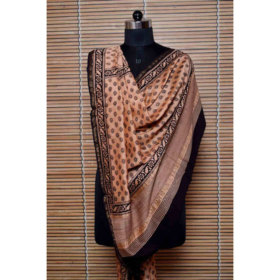 Peach Bagh Maheshwari Dupatta - SSEthnics